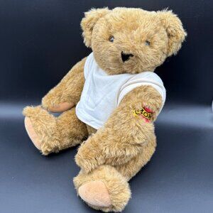 Vermont Teddy Bear Company Mom Tattoo Stuffed Animal Jointed Mamas Boy USA